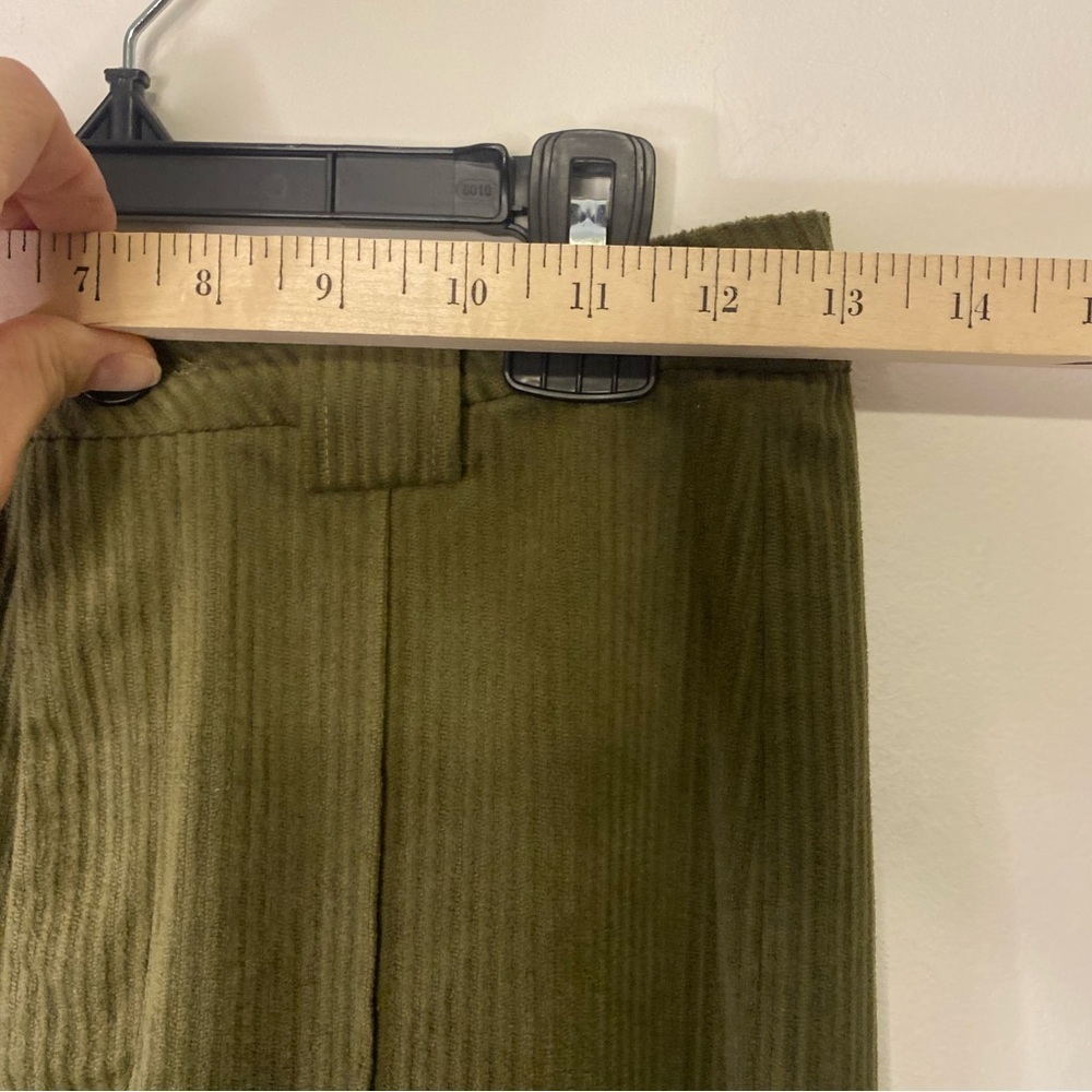 Cider Corduroy Green Wide Flare Leg High Waisted Trouser Pants XS 90s Y2K Office - Picture 6 of 12